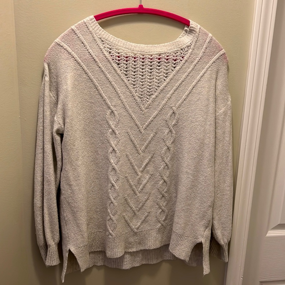 LUCKY BRAND cream detailed sweater